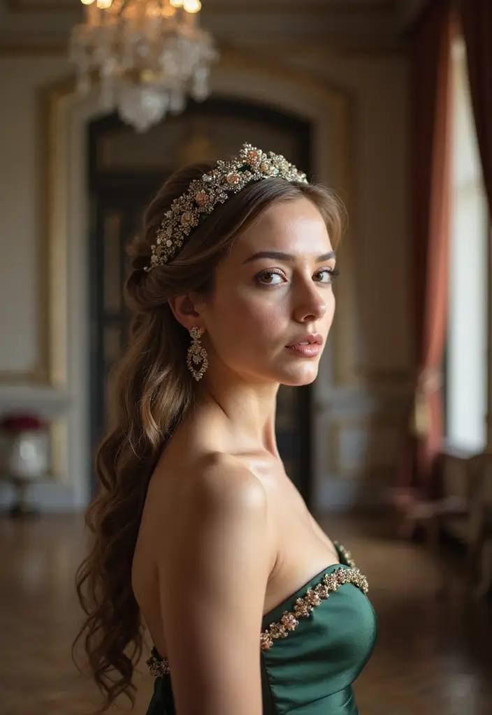 30 Hair Styles with Headbands That Add Flair - 22. Crown Braid with a Matching Headband