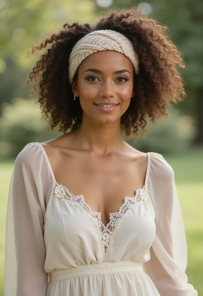 30 Hair Styles with Headbands That Add Flair - 5. Twisted Crown with a Knit Headband