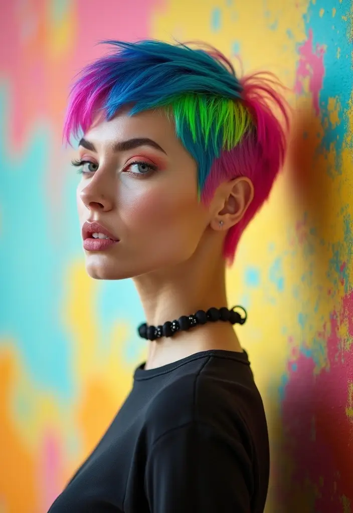 30 Haircut Inspo Short Styles for a Bold Change - 30. Funky Color-Blocked Pixie