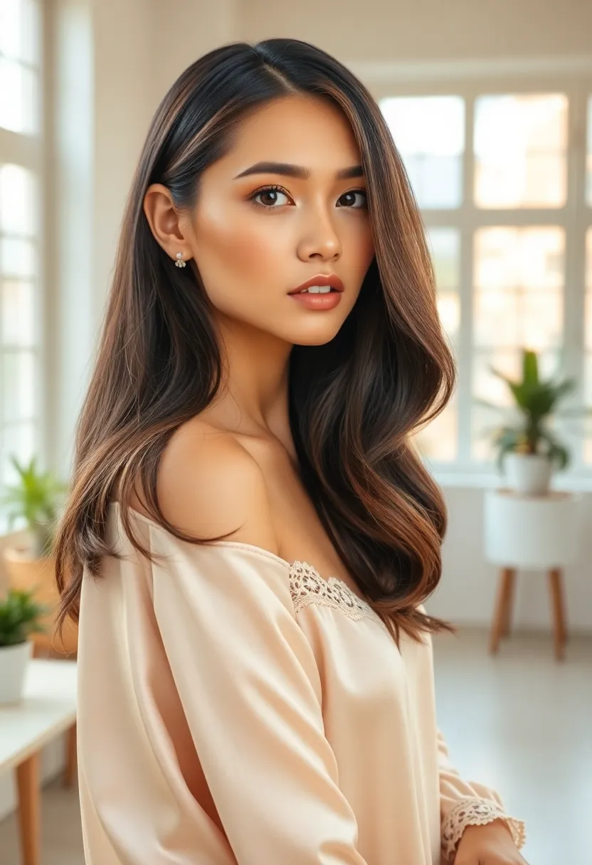 30 Haircut Straight Hair Looks for a Sleek Finish - 25. Smooth Sleek with Waves Underneath