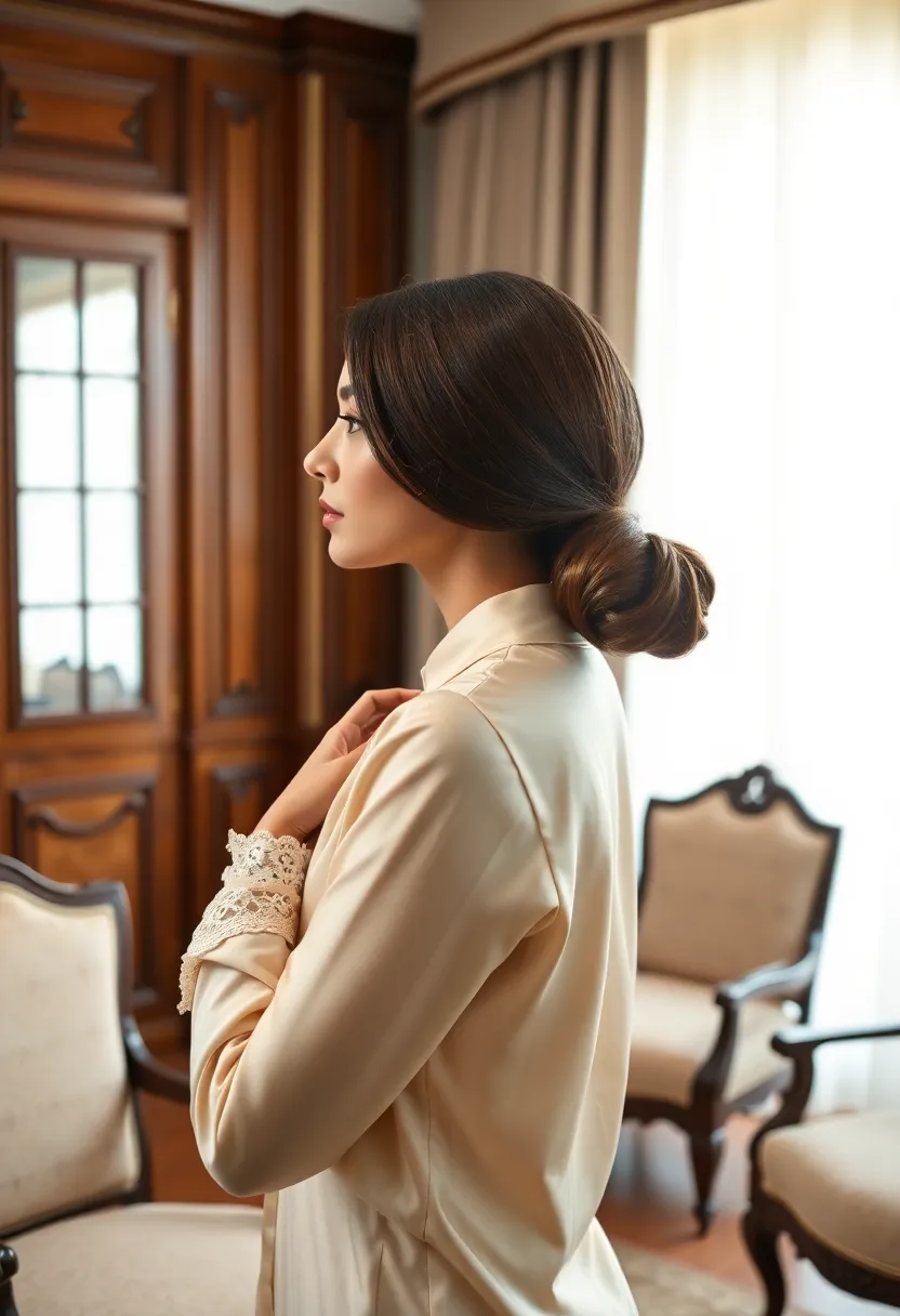 30 Haircut Straight Hair Looks for a Sleek Finish - 28. Sleek Straight with a Chignon