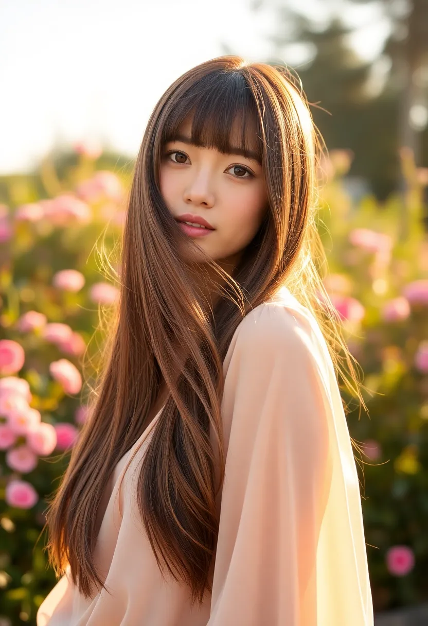30 Haircut Straight Hair Looks for a Sleek Finish - 3. Layered Cut with Bangs