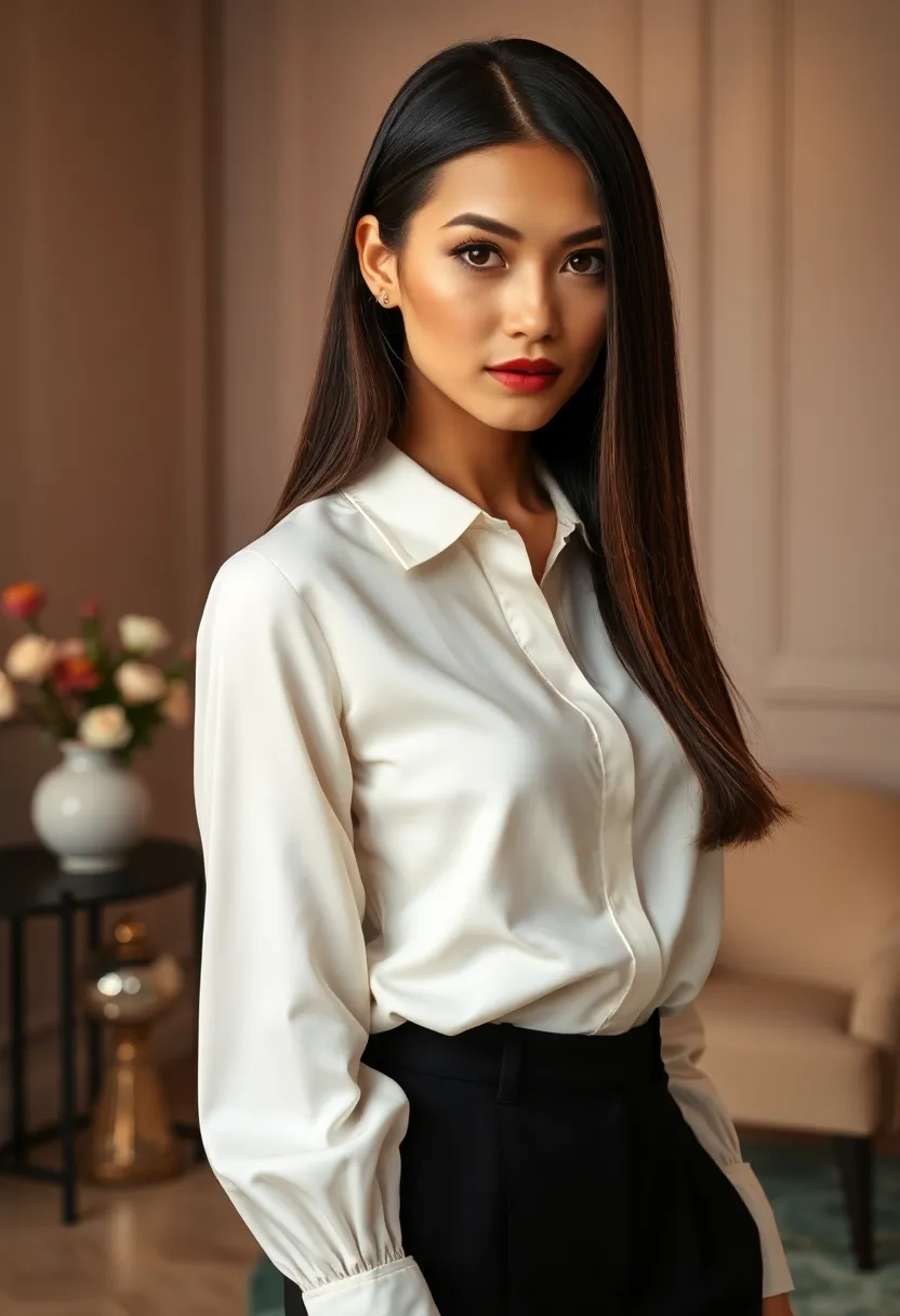 30 Haircut Straight Hair Looks for a Sleek Finish - 9. Classic Straight with Middle Part