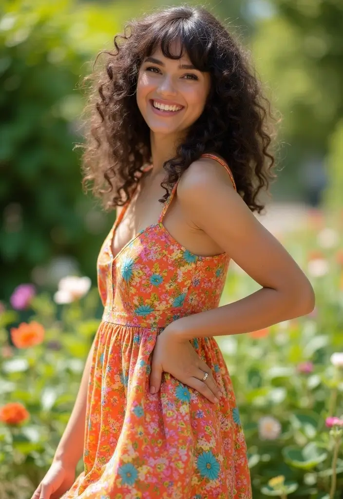 30 Haircut with Bangs That Suit Everyone - 14. Curly Bangs for a Fun Vibe