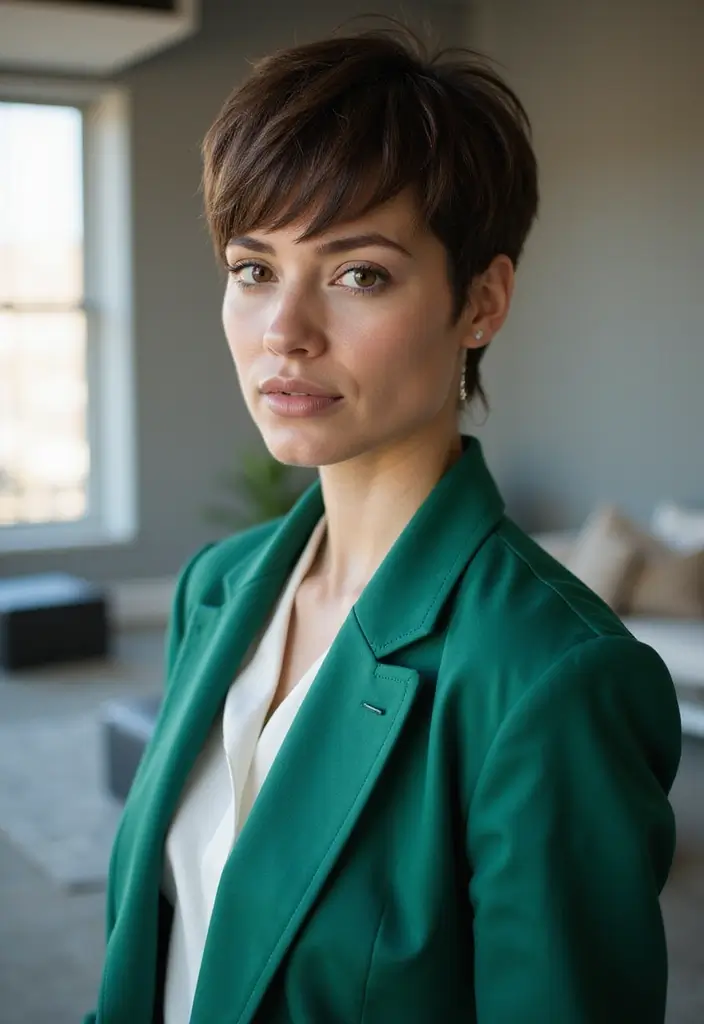 30 Haircut with Bangs That Suit Everyone - 16. Pixie Bangs for a Short Hair Statement