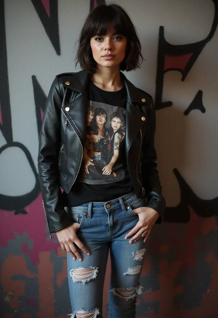 30 Haircut with Bangs That Suit Everyone - 7. Choppy Bangs for an Edgy Look