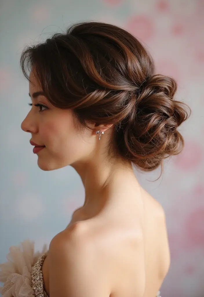 30 Haircuts with Layers for a Fresh New Look - 23. Layered Curls with a Classic Updo