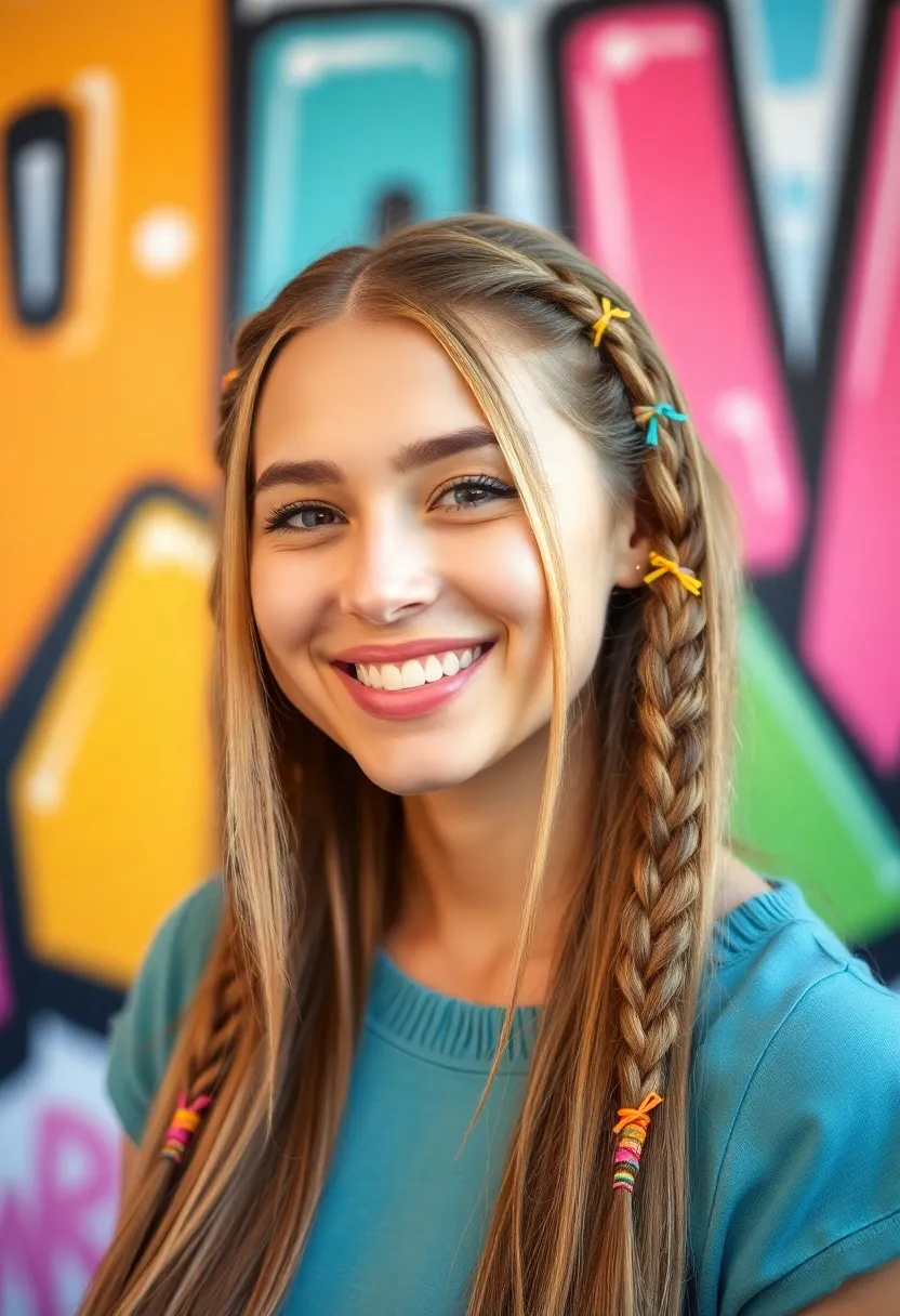 30 Hairstyles with Straight Hair That Are Trending Now - 23. Straight Hair with a Double Braid