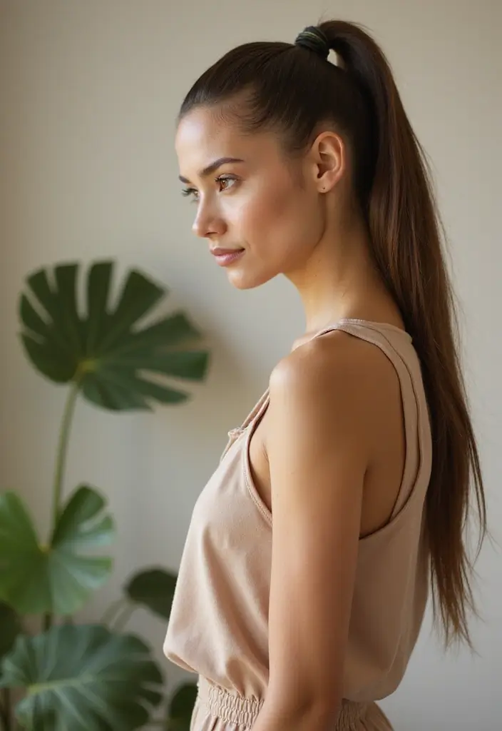 30 Hairstyles with Straight Hair That Are Trending Now - 3. Eco-Friendly Straight Ponytail