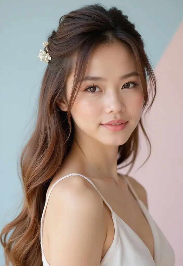 30 Hairstyles with Straight Hair That Are Trending Now - 5. Sleek Half-Up, Half-Down