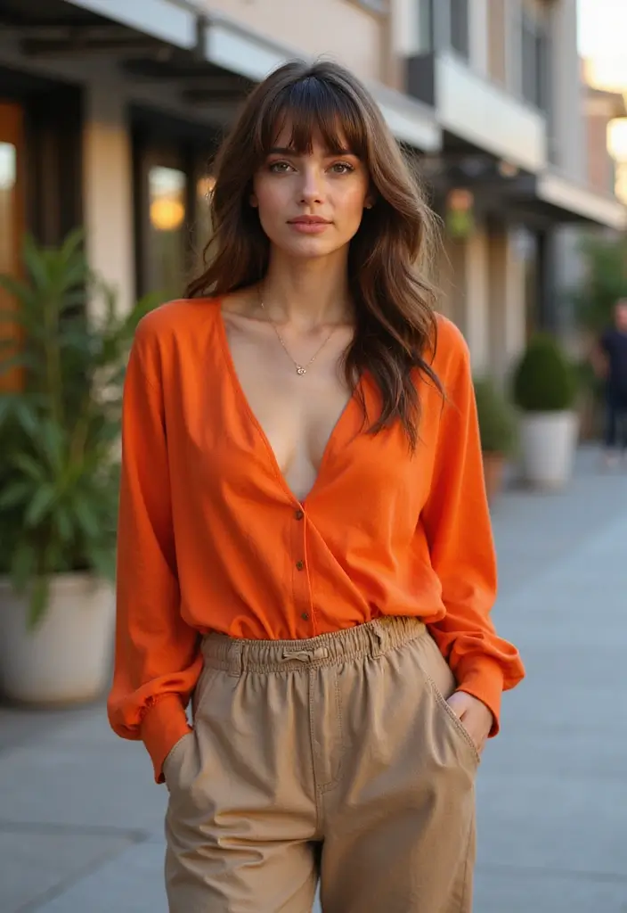 30 Layered Haircuts for Medium Length Hair with Bangs - 12. V-Cut Layers with Side Bangs