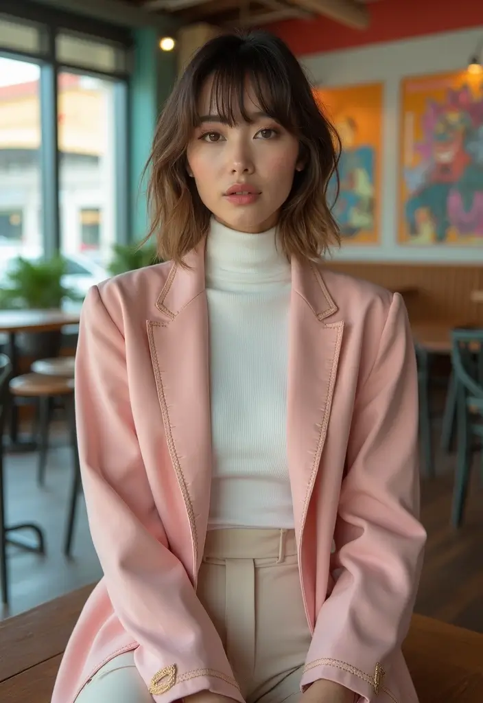30 Layered Haircuts for Medium Length Hair with Bangs - 13. Layered Bob with Long Bangs