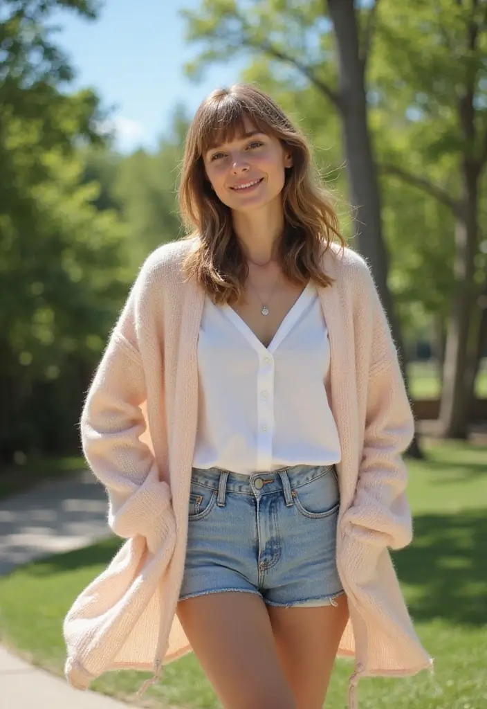 30 Layered Haircuts for Medium Length Hair with Bangs - 19. Soft Layers with Baby Bangs