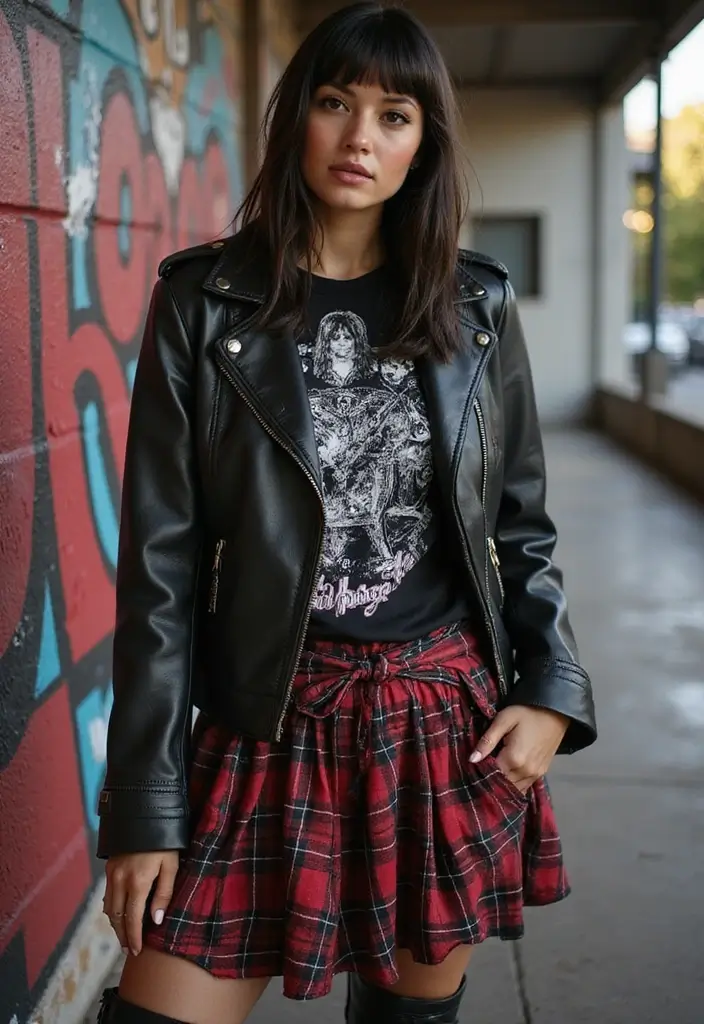 30 Layered Haircuts for Medium Length Hair with Bangs - 21. Rocker Chic Layers with Straight Hair and Bangs