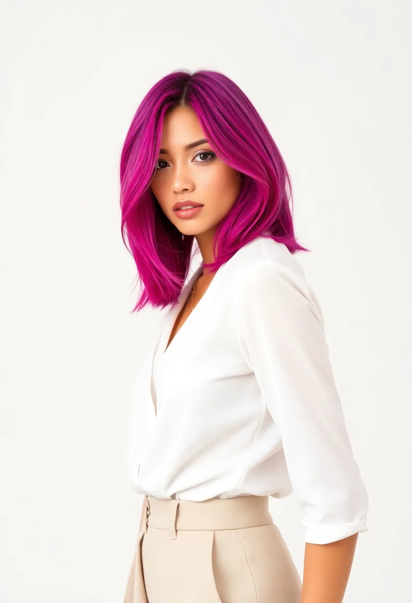 30 Lob Haircuts with Layers for a Modern Look - 15. Layered Lob with a Pop of Color
