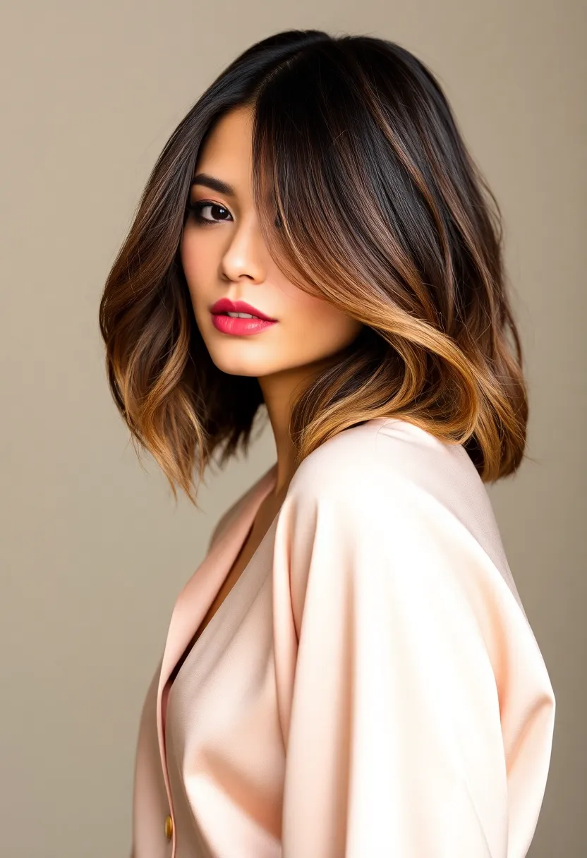 30 Lob Haircuts with Layers for a Modern Look - 30. Layered Lob with Subtle Ombre