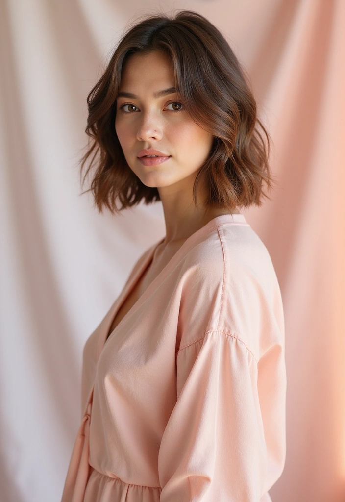 30 Medium Haircuts for Wavy Hair That Are Easy - 1. Textured Lob