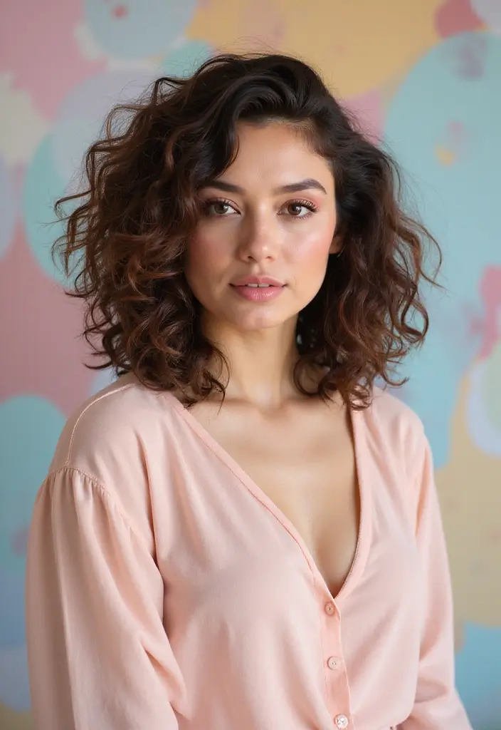 30 Medium Haircuts for Wavy Hair That Are Easy - 19. Soft Curly Shag