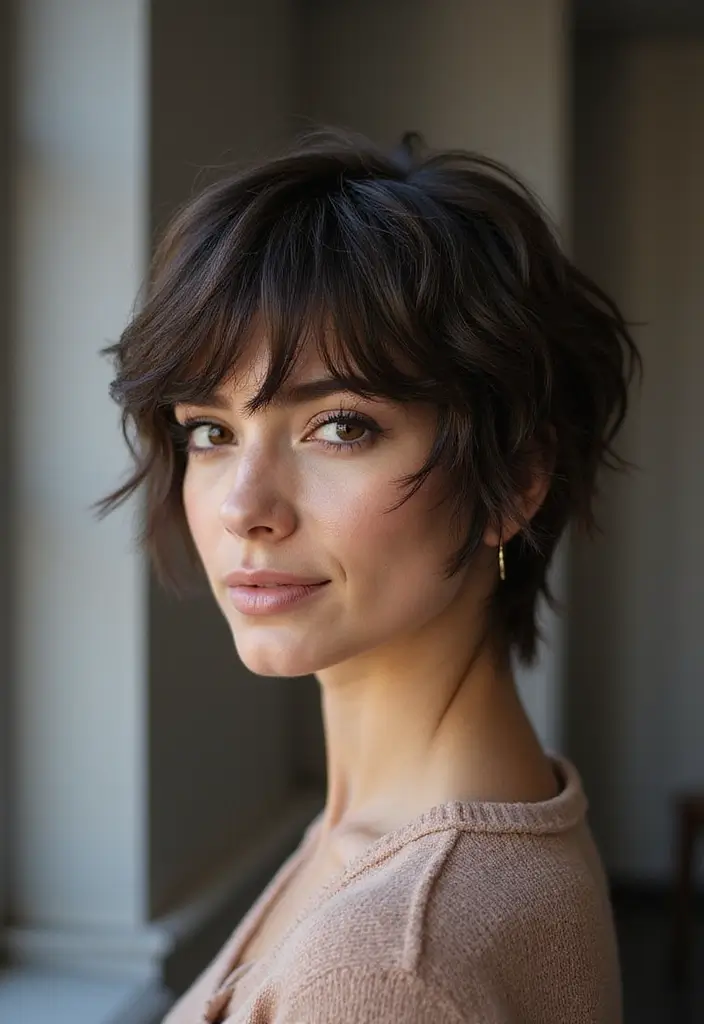 30 Medium Haircuts for Wavy Hair That Are Easy - 20. Mid-Length Pixie