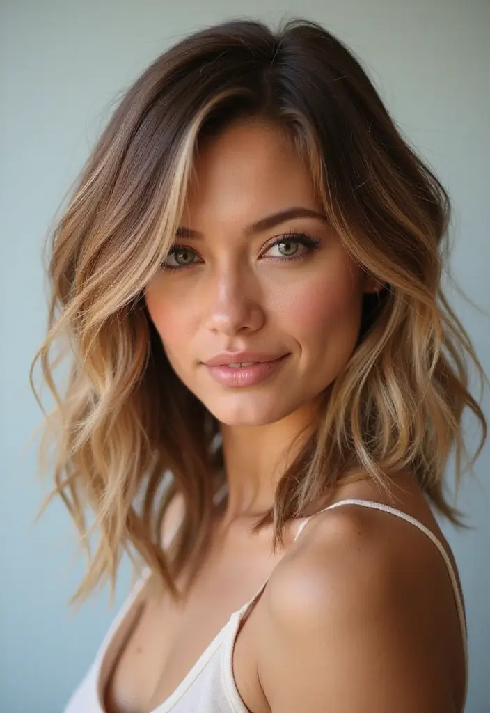 30 Medium Haircuts for Wavy Hair That Are Easy - 4. Shoulder-Length Layers