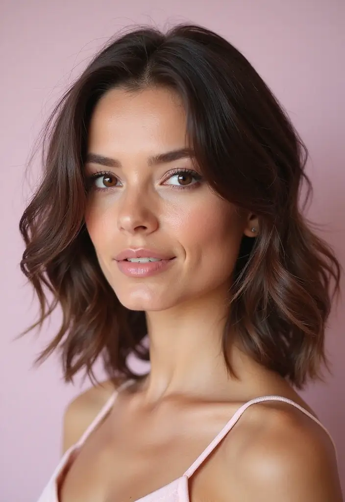 30 Medium Haircuts for Wavy Hair That Are Easy - 6. Layered A-Line