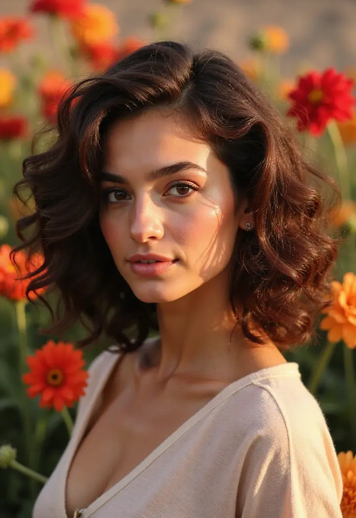 30 Medium Haircuts for Wavy Hair That Are Easy - 8. Curly Lob