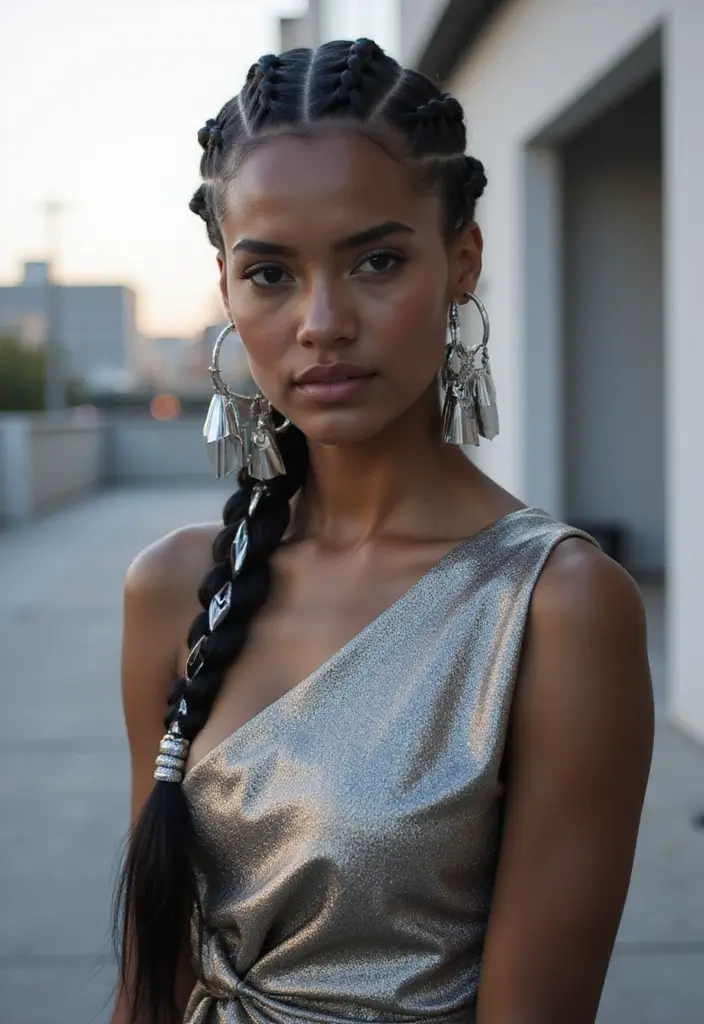 30 Stunning Hairstyles Prom Looks for Your Special Night - 21. Modern Geometric Braid