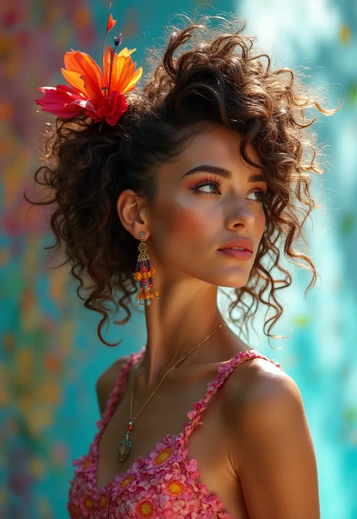 30 Stunning Hairstyles Prom Looks for Your Special Night - 23. Artistic Mohawk with Loose Curls
