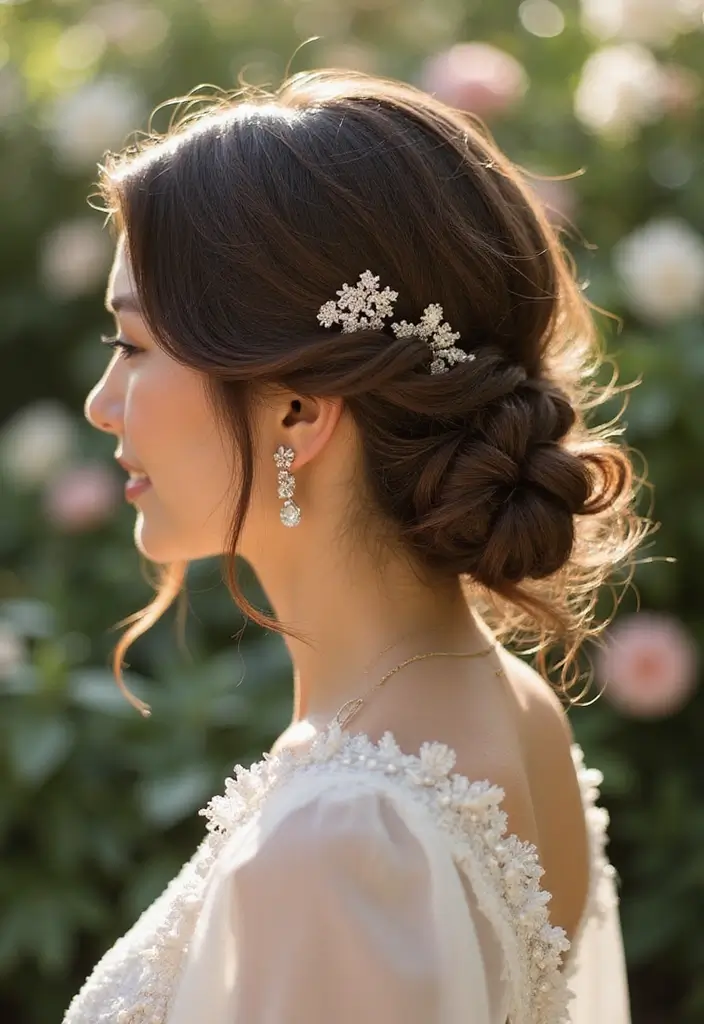 30 Stunning Hairstyles Prom Looks for Your Special Night - 9. Twisted Bun with Curls
