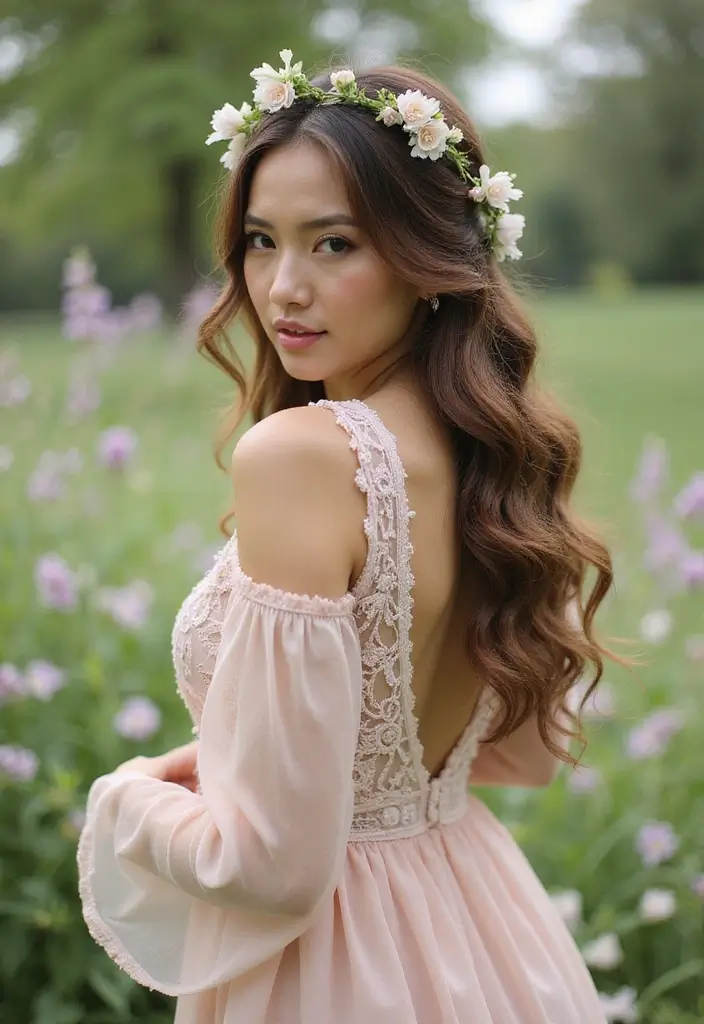 30 Trendy Hairstyles Medium Length Hair Lovers Should Know - 25. Crown Braid with Curls