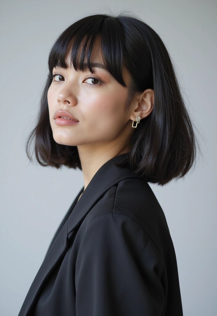 30 Trendy Hairstyles for Short Hair You’ll Love - 10. Sleek Bob with Angular Bangs
