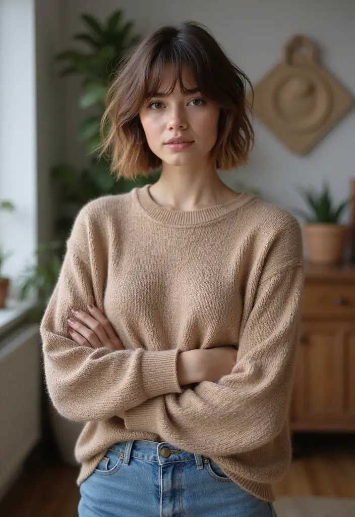 30 Trendy Hairstyles for Short Hair You’ll Love - 11. Messy Bob with Bangs