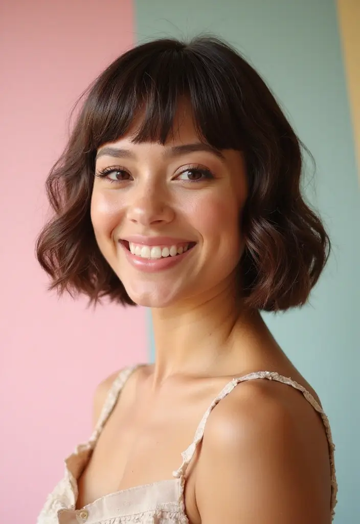 30 Trendy Hairstyles for Short Hair You’ll Love - 19. Retro Flip Bob with Bangs