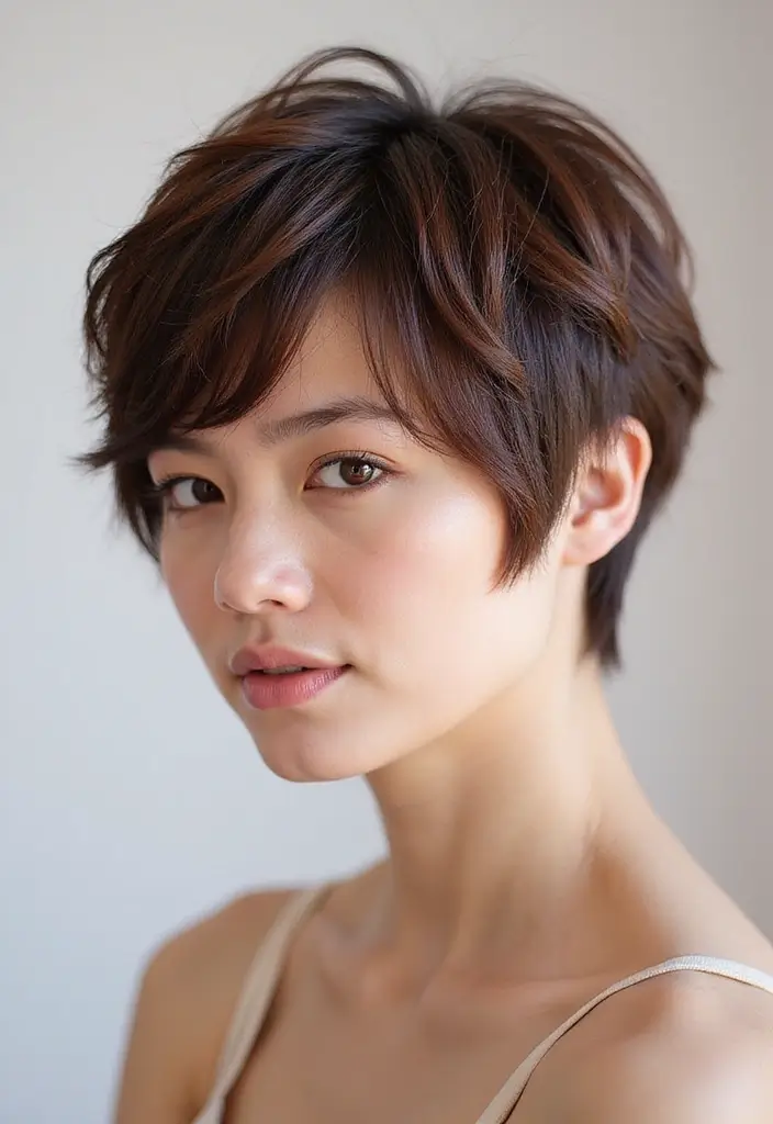 30 Trendy Hairstyles for Short Hair You’ll Love - 2. Textured Pixie Cut with Baby Bangs