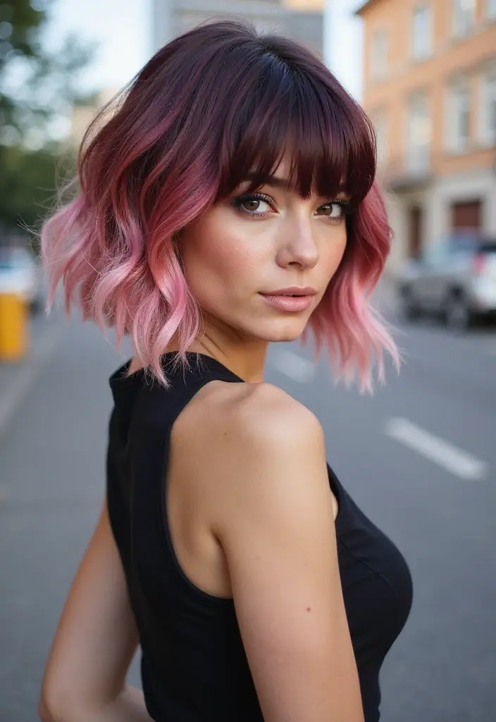30 Trendy Hairstyles for Short Hair You’ll Love - 25. Ombre Bob with Bangs