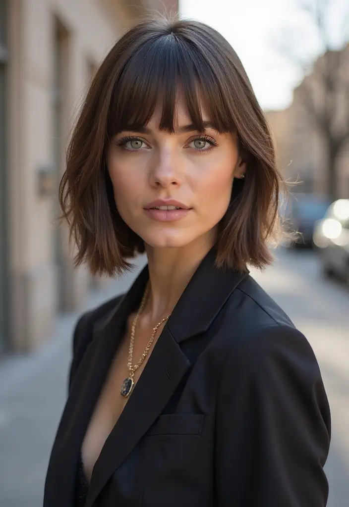 30 Trendy Hairstyles for Short Hair You’ll Love - 6. Blunt Cut Bob with Straight Bangs
