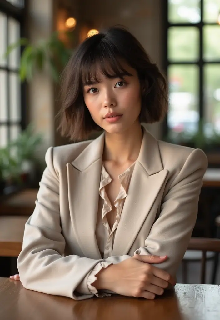31 Blonde Bob with Bangs That Are Trendy - 2. Textured Bob with Side-Swept Bangs