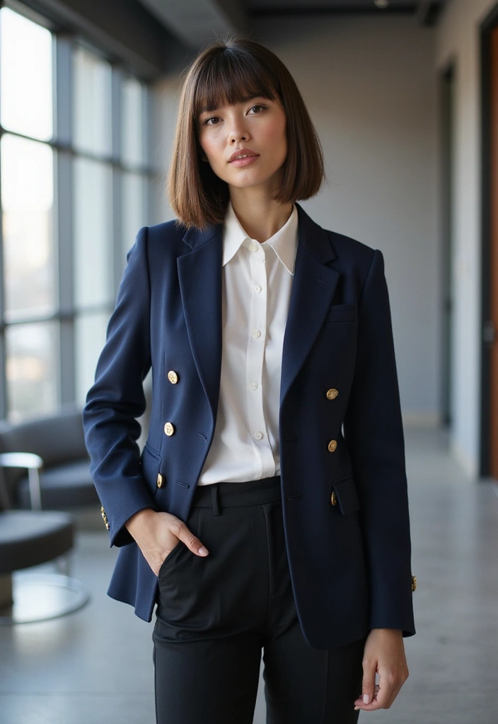 31 Blonde Bob with Bangs That Are Trendy - 26. Long Bob with Blunt Bangs
