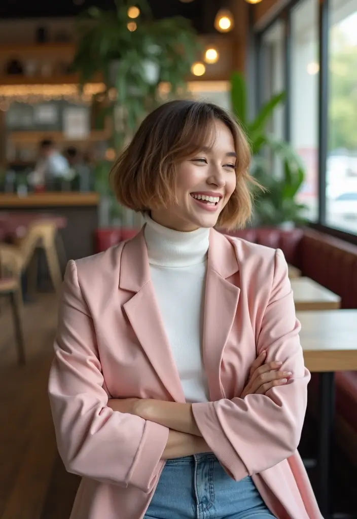 31 Blonde Bob with Bangs That Are Trendy - 27. Choppy Bob with Textured Bangs
