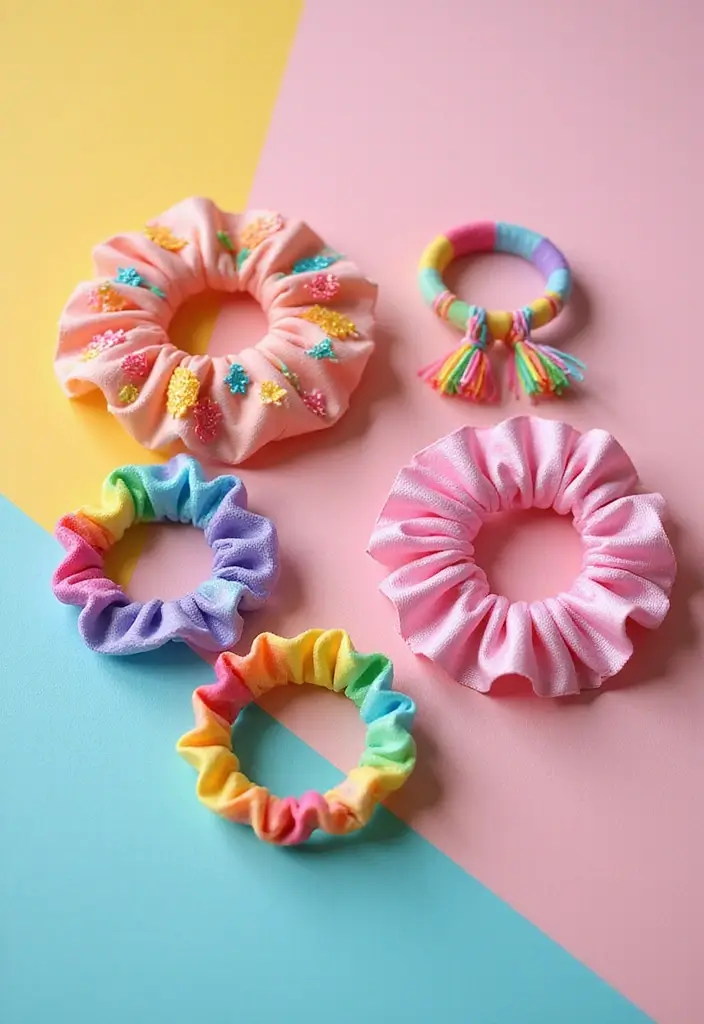 31 Hair Styles Cute Ideas Everyone Will Love - 18. Rainbow Hair Accessories