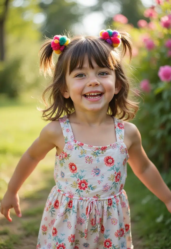 31 Hair Styles Cute Ideas Everyone Will Love - 27. Pom-Pom Hair Ties
