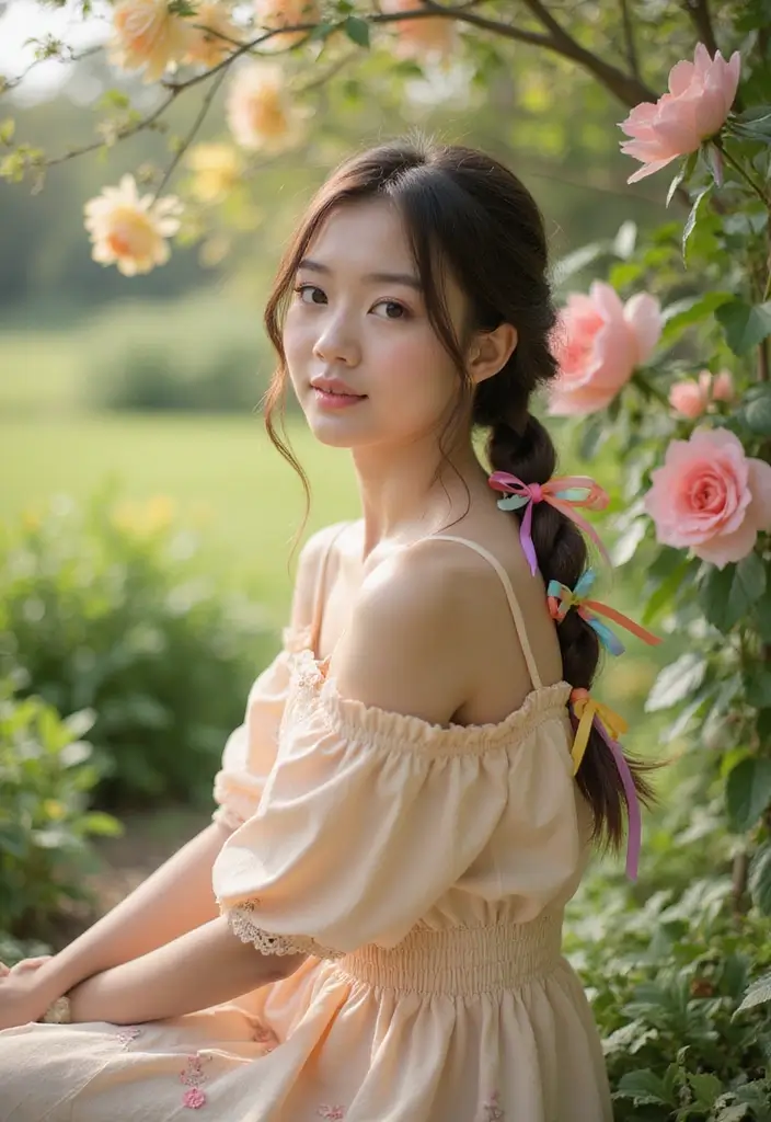 31 Hair Styles Cute Ideas Everyone Will Love - 6. Side Braid with Ribbons