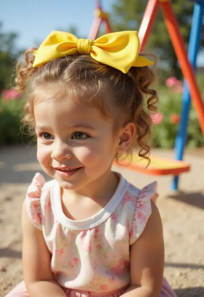 31 Haircut Curly Hair Styles to Embrace Your Curls - 27. Curly Tied Back with Bow