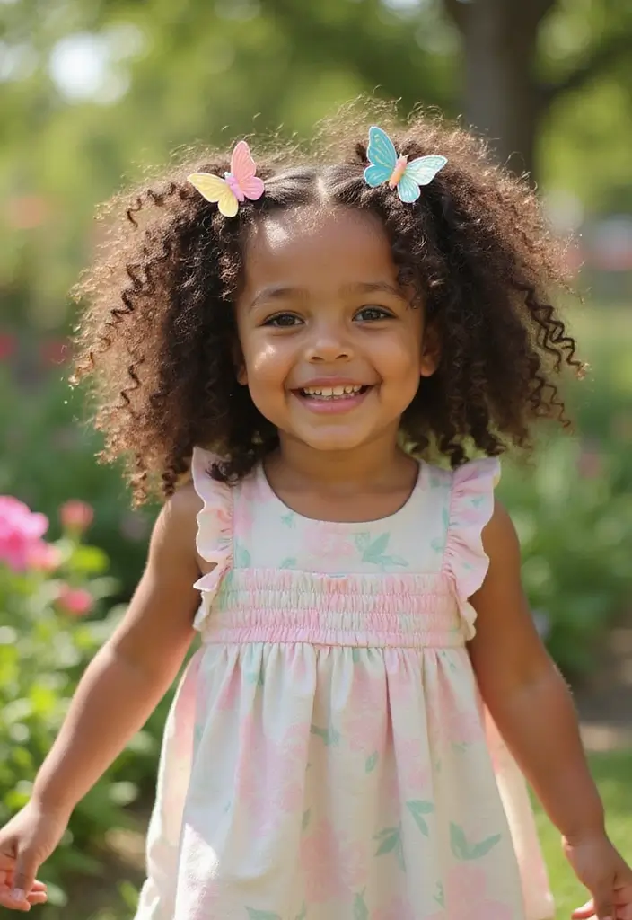 31 Haircut Curly Hair Styles to Embrace Your Curls - 28. Curly Butterfly Clips