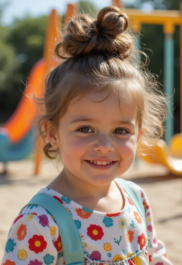 31 Haircut Curly Hair Styles to Embrace Your Curls - 8. Curly Top Knot