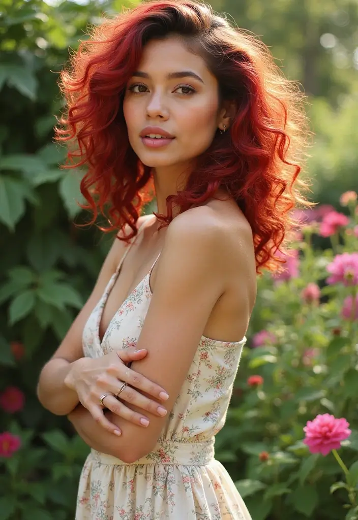 31 Haircut Ideas That Suit Every Face Shape - 28. Bold Colored Curls for Every Face Shape