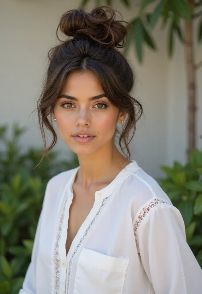 31 Haircut Thick Hair Styles to Manage Volume - 11. The Messy Bun