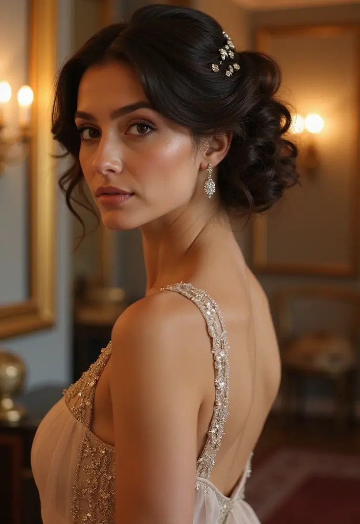 31 Haircut Thick Hair Styles to Manage Volume - 13. Voluminous Updo