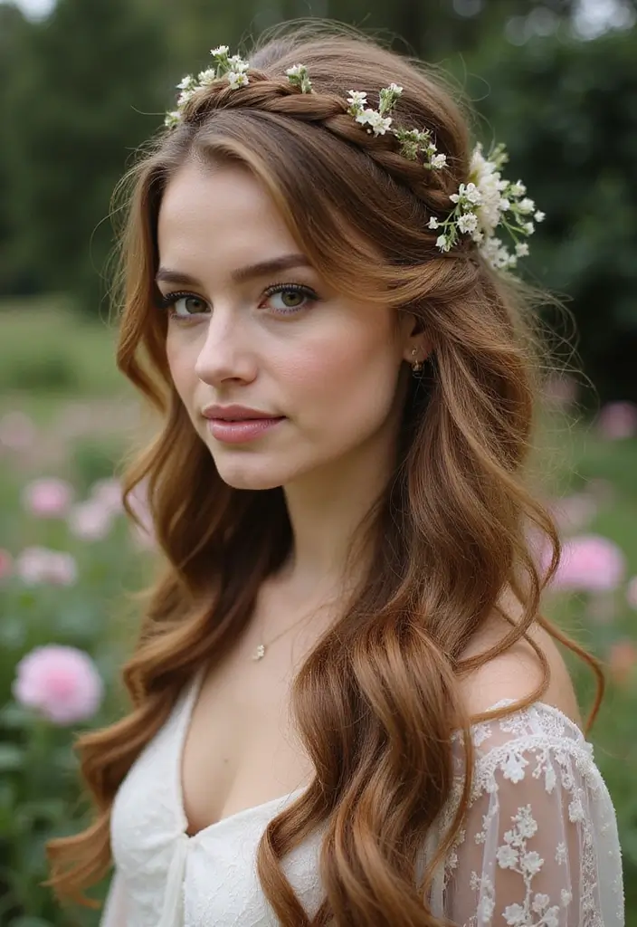 31 Haircut Thick Hair Styles to Manage Volume - 14. Braided Crown