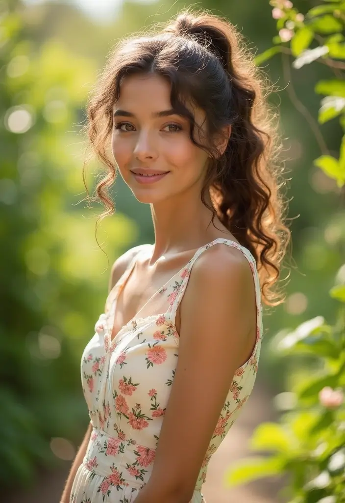 31 Haircut Thick Hair Styles to Manage Volume - 15. Curly Ponytail